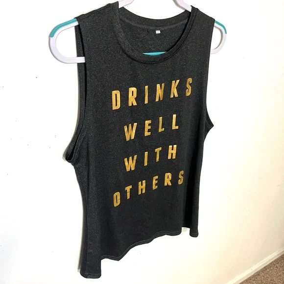 Charcoal gray wife beater style top size XL. NWOT. - Picture 4 of 10